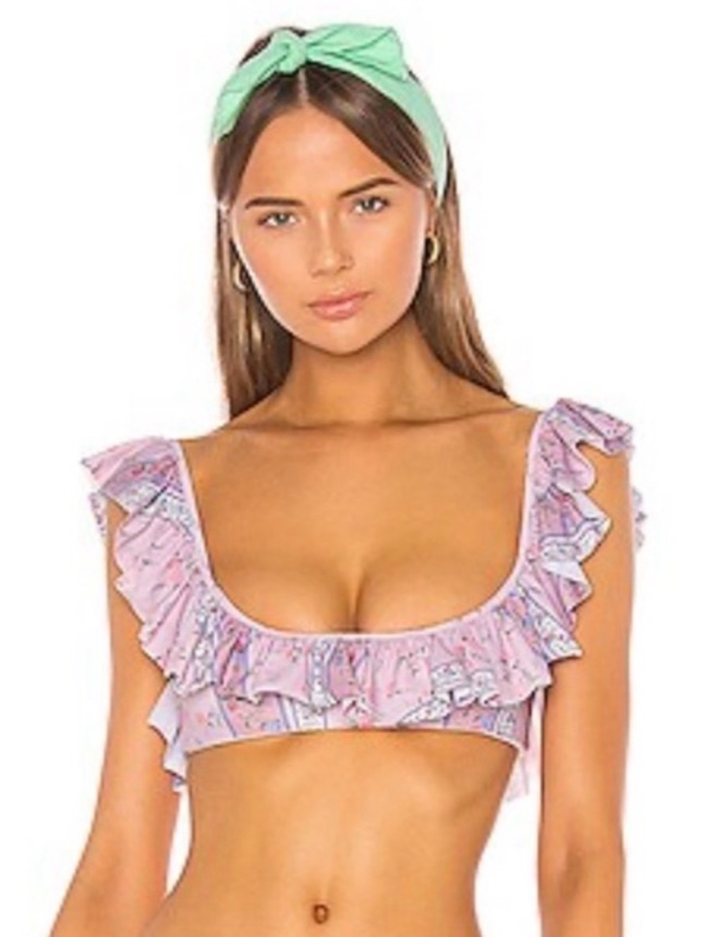 Lovers + Friends Pink Floral Bikini Top